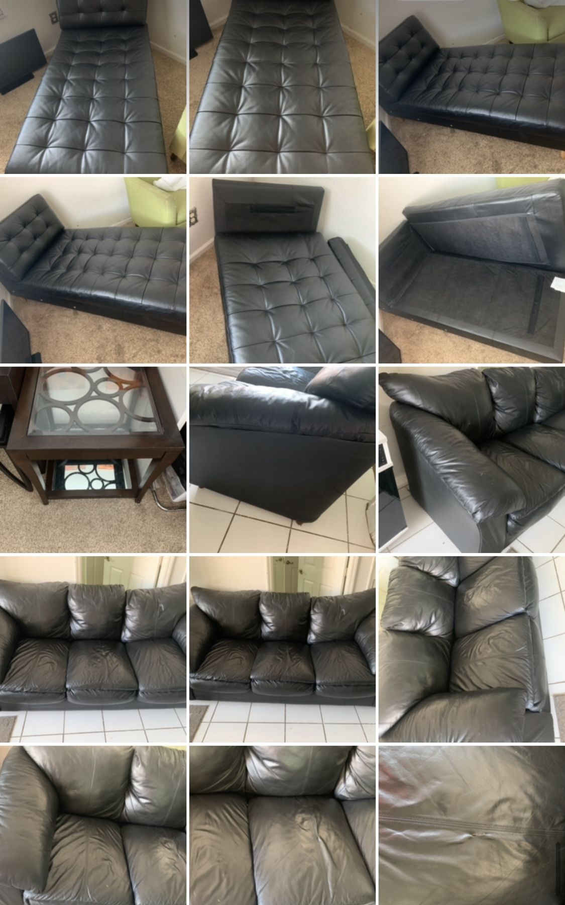 Living Room Set $199 For All πππππ Sofa, Chaise, Table. House And Office Furniture And Decoration, Couch, Black Sofa, Leather Furniture.