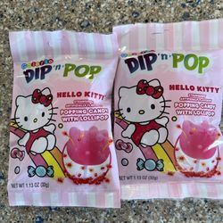 2 Pack - Hello Kitty  Galerie Dip ' n Pop Strawberry Popping Candy with Lollipop