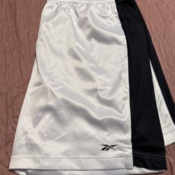 Reebok Men's Regular-Fit Mesh-Panel Satin Basketball Shorts