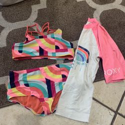 Gap Swimsuit With Rocky Rash Guard Top Size 10