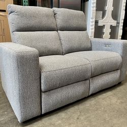 Florentia Fabric Power Reclining Loveseat, Gray 