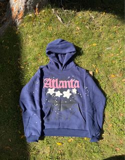 Sp5der Atlanta  Navy Blue Hoodie