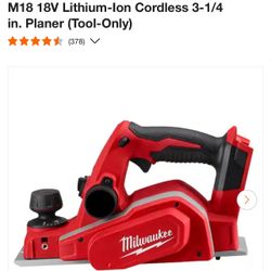 Milwaukee M18 18V Lithium-Ion Cordless 3-1/4 in. Planer (Tool-Only)