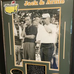 New Masters golf tournament framed collectible with Jack and Arnie
