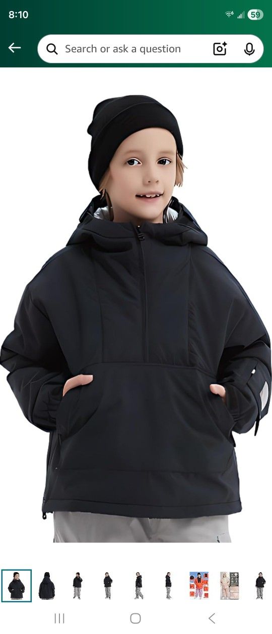 Brand New Kids Boys Girls Ski Snow Anorak Jacket Waterproof Windproof