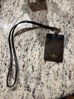 coach card holder lanyard