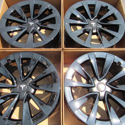 19” Tesla Model 3 Wheels Rims Gloss Black Powder Coat Exchange 