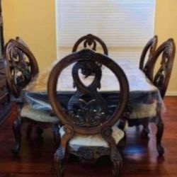 Dining Table And Chairs And China Cabinet 