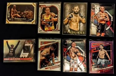  UFC top fighters of all time, patch/silver/chrome 8 card lot. 