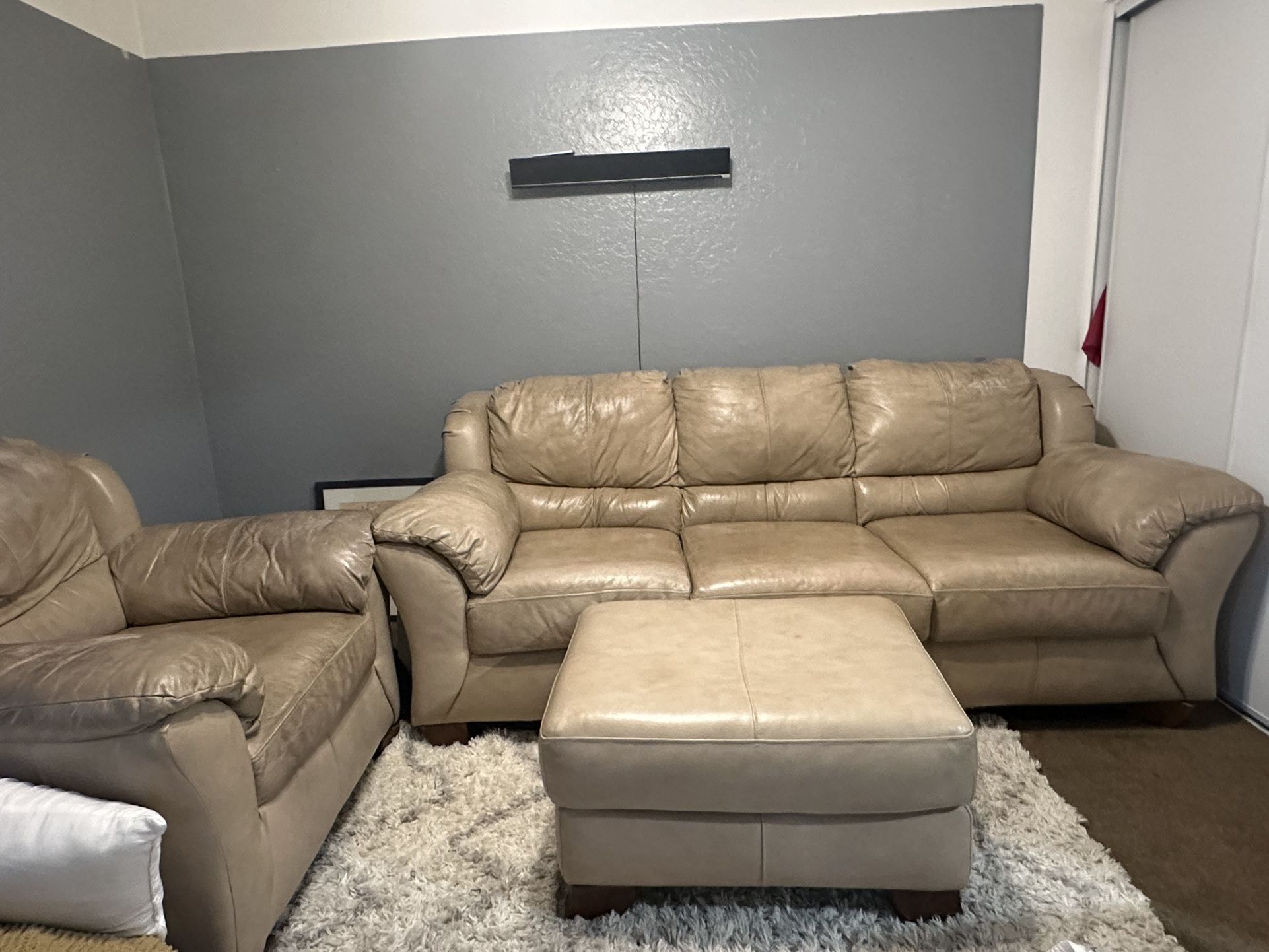 Leather Living Room Couch Set