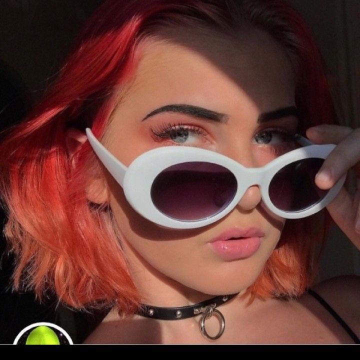 White Oval Sunglasses Clout Goggles Kurt Cobain