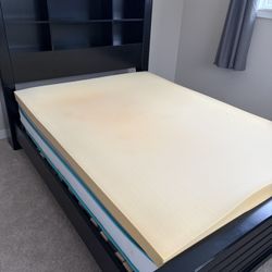 Free Full Size Bed With Storage Headboard, Mattress And Topper