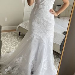 White Mermaid Wedding Dress 