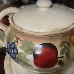Ceramic Fruit Bowl And Ladle