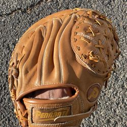 Vintage Leather Pennant Baseball Softball Glove Mitt Deep Pocket Rawhide Lacing