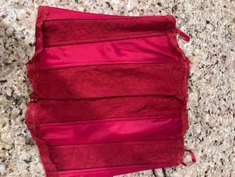 Red Satin and Lace Corset Top