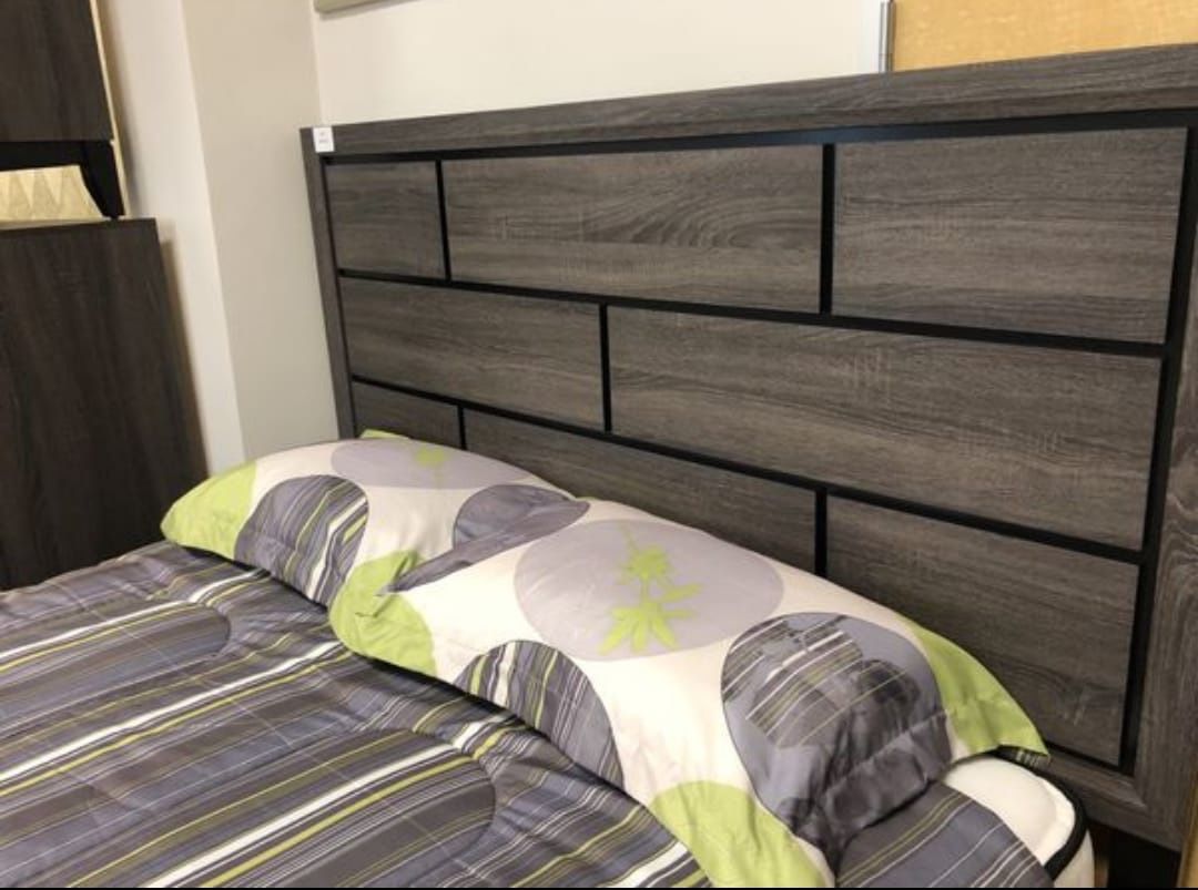 Brand New Gray Panel Bedroom Set, Bedroom Furniture (bed frame, Dresser, mirror, nightstand)