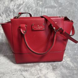 Kate Spade Wellesley Small Camryn Satchel Tote – Lipstick Red WKRU3841