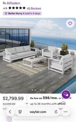 Outdoor Aluminum 3 Seater Sofa Set black or white color available!