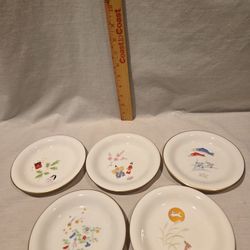 "Japanese" Porcelain 5 3/4" plates Trimmed In Gold,5 Months Of The Year RARE Find 