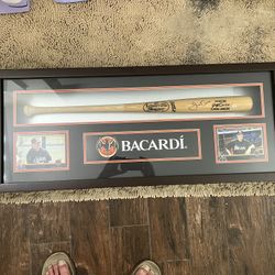 MLB Marlins Jeff Conine Signed Bat Beautifully