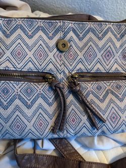Boho Canvas and Leather Tote Bag