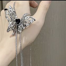 Double Butterflies Adjustable Necklace 