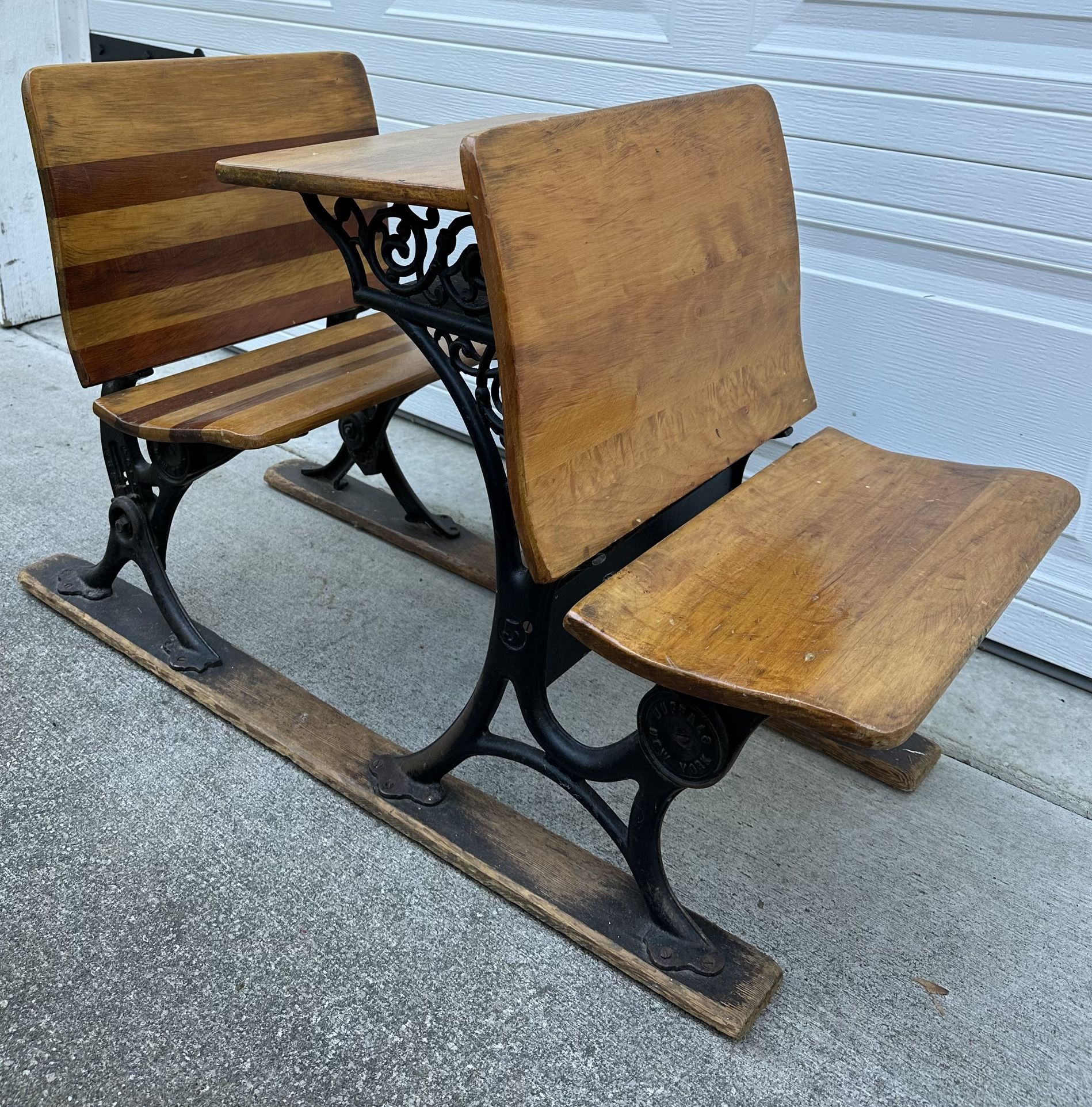 Antique School Bench And Desk 1900