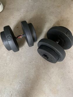 48lb Adjustable Cap Dumbbells (96 Pounds Total!) Built with Vinyl Plates and Solid Steel Handles BRAND NEW