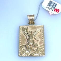 14KT Gold Custom Centenario Rectangle Pendant 15.80g I-1074