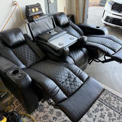 Leather Home Theater Sofa Recliner