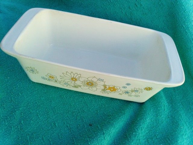 CORNING WARE Glassware Glass Flower Print Pattern Antique Vintage Pattern Design
