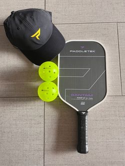 PickleBall Paddletek Paddle, 2 outdoor balls and Paddletek hat