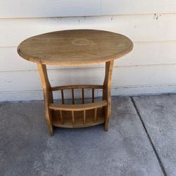 Wood Side Table / Magazine Rack