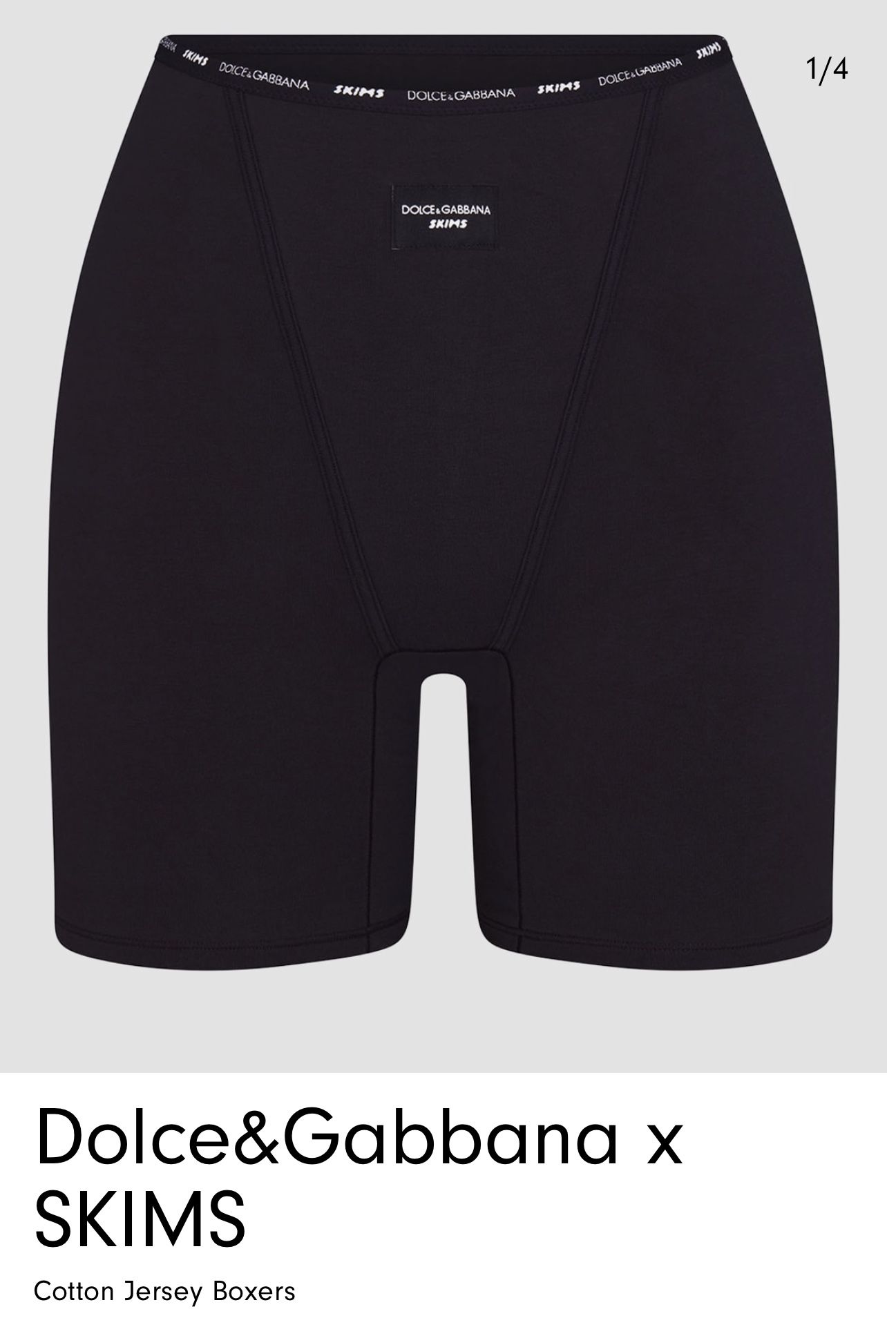 Dolce And Gabbana X Skims Cotton Jersey Women’s Shorts - Size Large