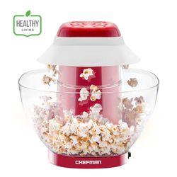 Chefman Electric Perfect Pop Volcano Popcorn Maker with Removable Serving Bowl, Healthier & Faster Than Microwave, No Oil Needed, Mess Free, Dishwashe