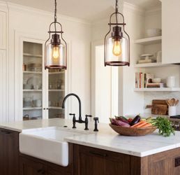3 New Eryxis Industrial Vintage Iron Glass Jar Pendant Lights