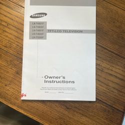 Used SAMSUNG TFT-LCD TELEVISION OWNER'S MANUAL