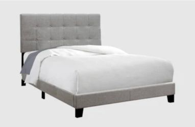 Grey Headboard Full Size Bed w/ Mattress