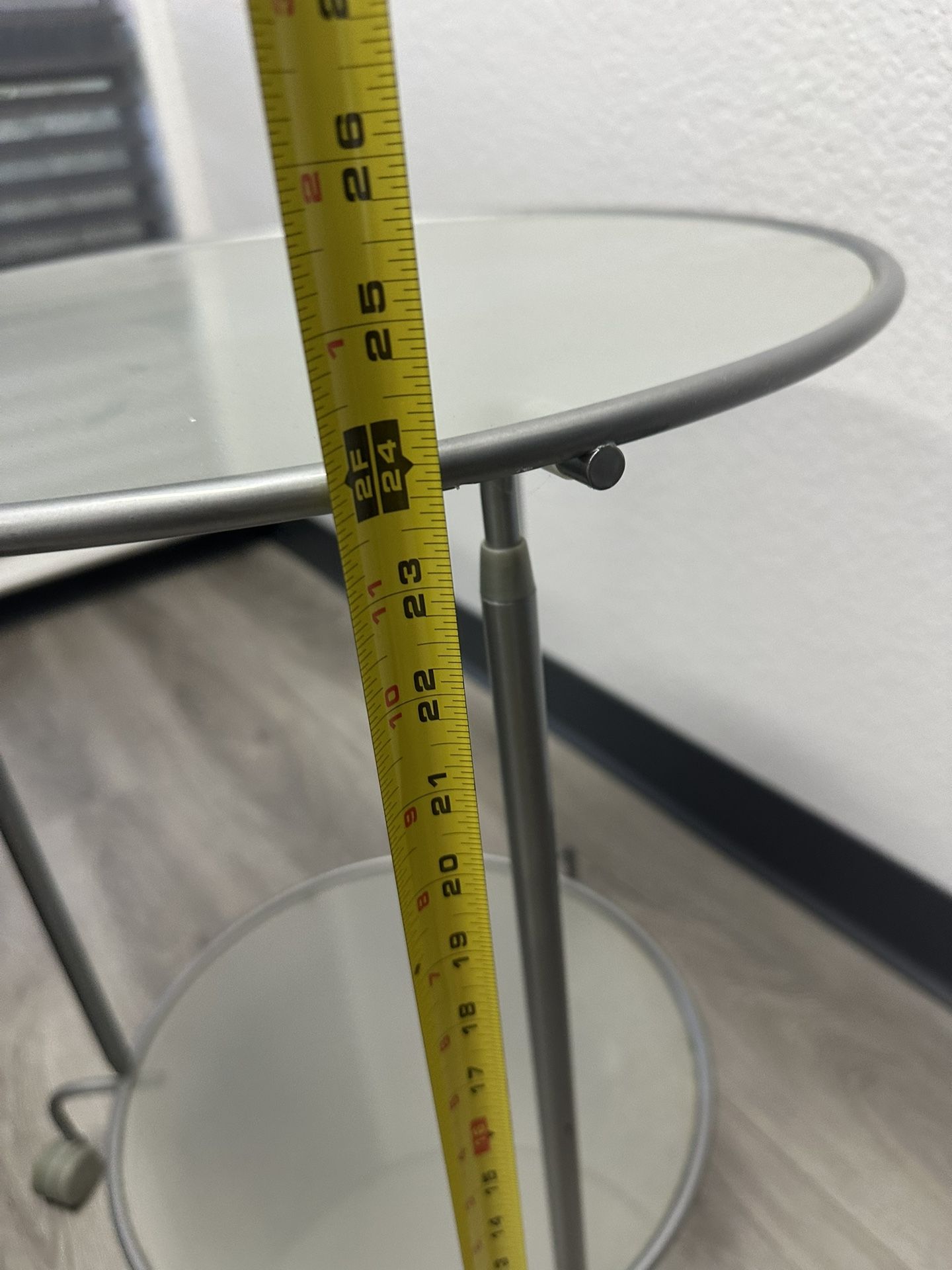 Glass Small Rolling Table / Cart