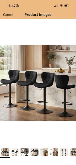 Set of 4 black bar stools for sale