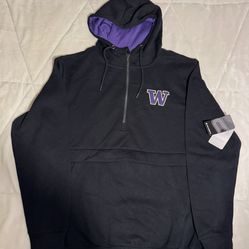 New Men’s Washington Huskies Colosseum Quarter Zip Hoodie