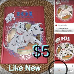 $5 Disney Classics Large Book 101 Dalmatians Hard Cover Book like New