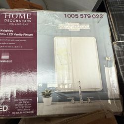 Keighley 18 in. Integrated LED Chrome Bathroom Vanity Light Fixture with Crystal Shade by Home Decorators Collection