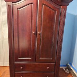 Full Wood Bed Frame with Mattress PLUS a Wood Stand-Up Dresser