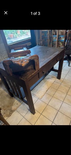 Mission oak desk