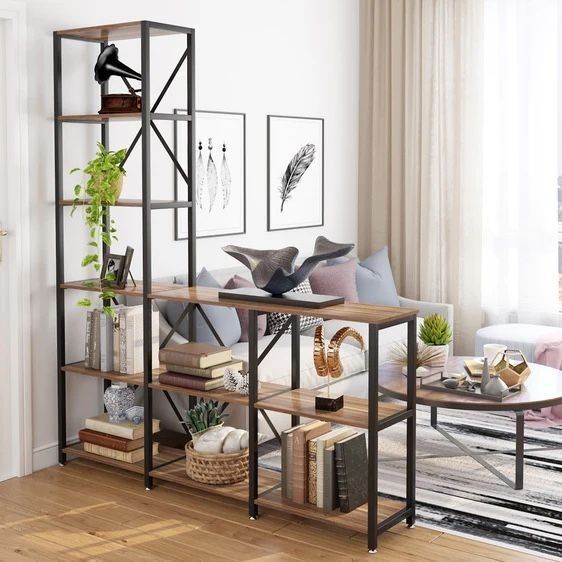 Industrial Ladder Corner 9 Shelf Etagere Bookcase