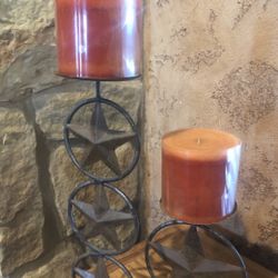 Star Candle Pillars set of 2
