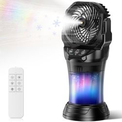 🔥 Brand New – Portable Misting Fan with 30,000mAh Battery & Remote