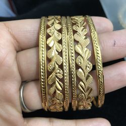 22k Gold Plated Bangels Indian Bollywood Pakistani Jewelry Size2.8 Available 